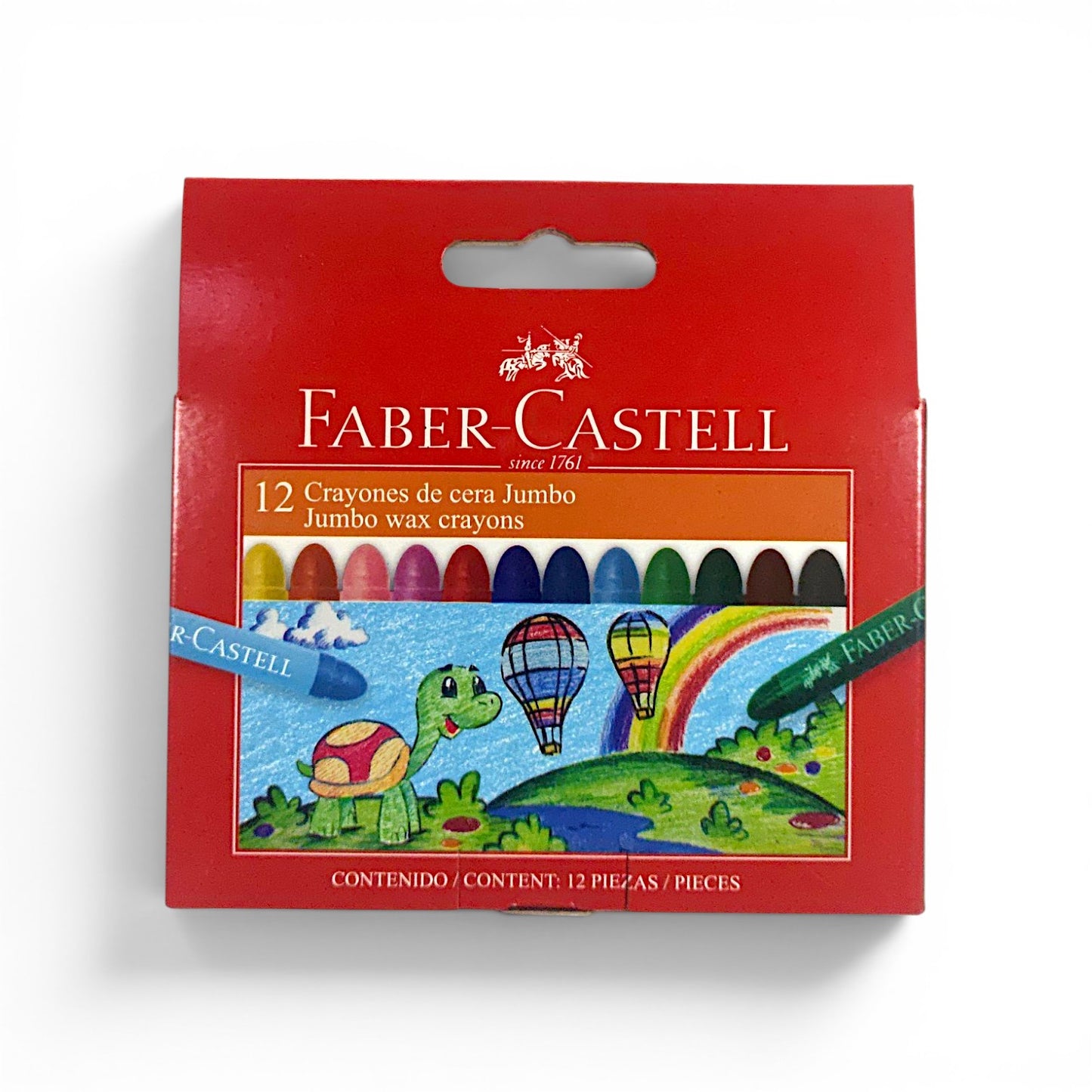 Crayones de cera jumbo FABER CASTELL 12 unidades.
