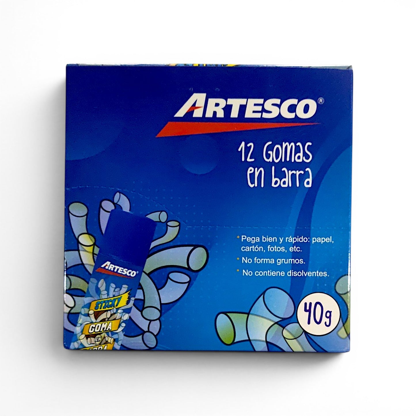 Caja goma en barra ARTESCTO 40 gr. 12 unidades.