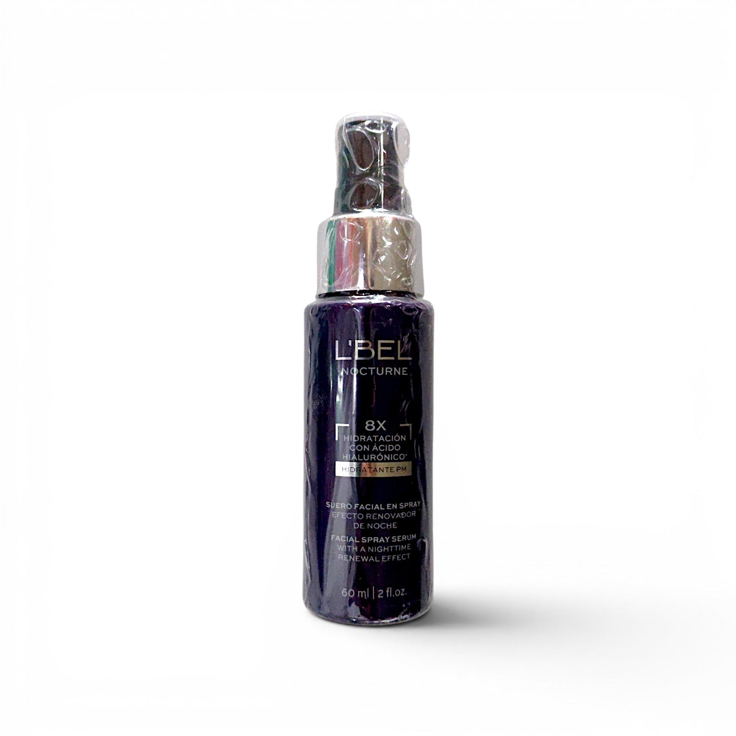 Suero facial en spray nocturne 8x hidratación con ácido hialurónico L'BEL 60 ml.