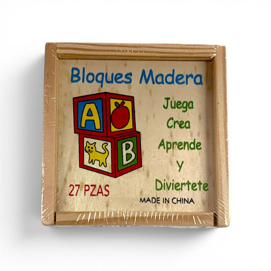 Bloques de madera didáctica ABC 27 piezas.