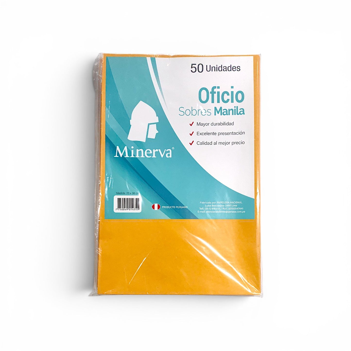 Pack sobre manila oficio MINERVA 50 unidades.