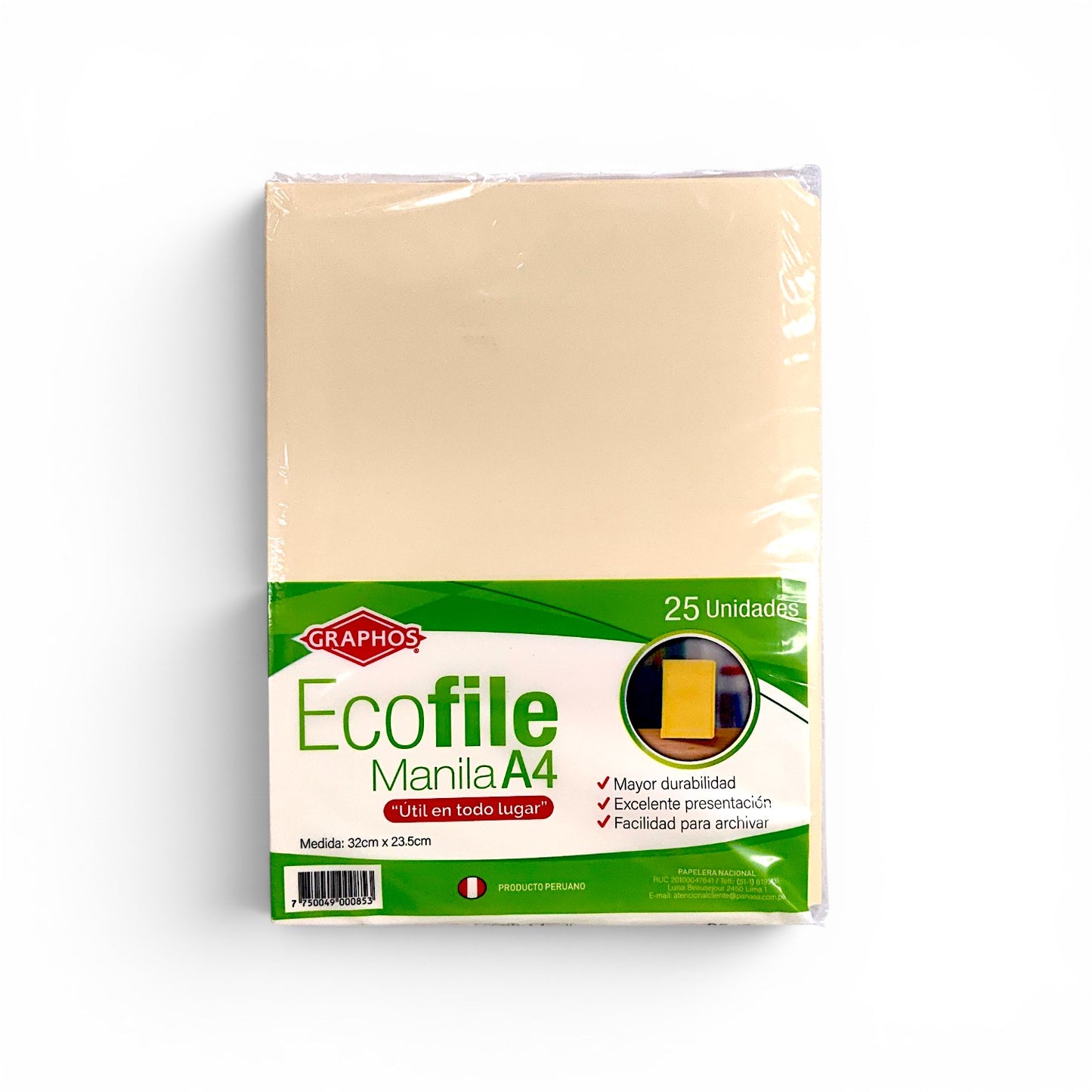 Pack folder manila A4 GRAPHOS 25 unidades.