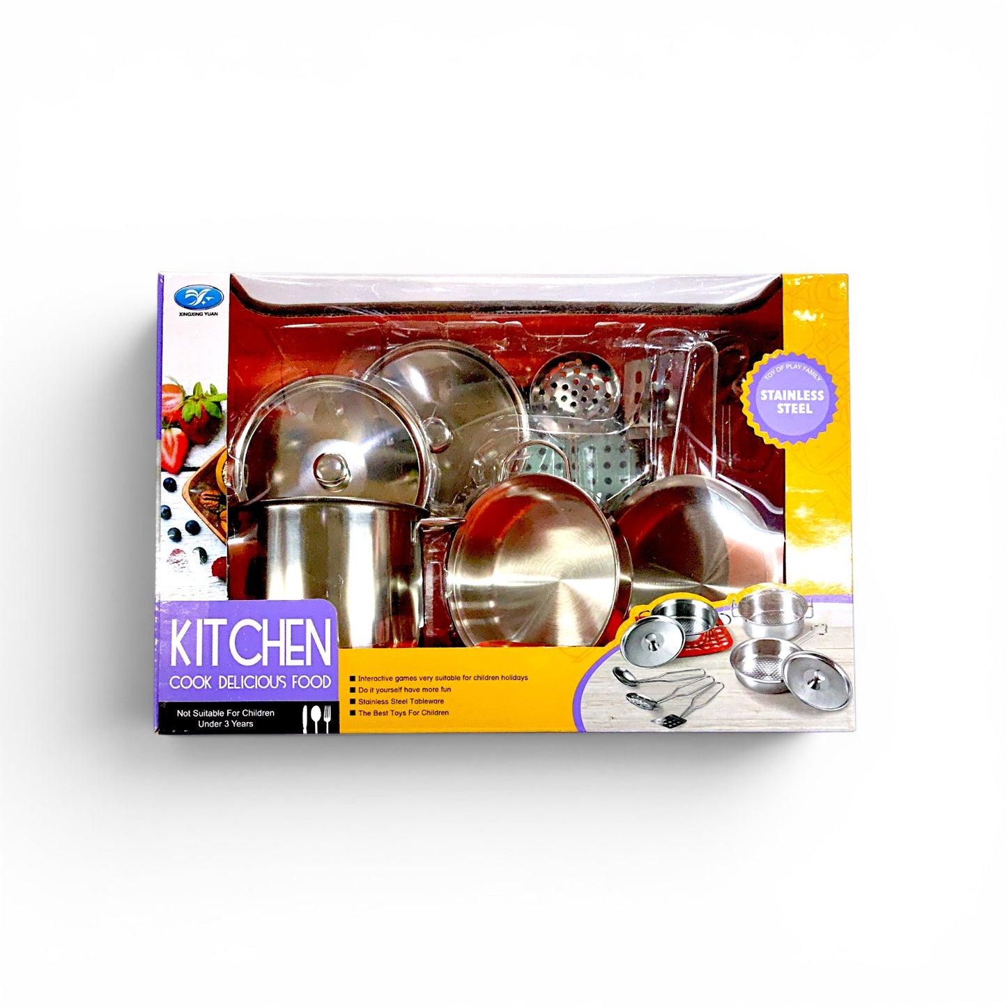 Set de ollas y utensilios infantil XINGXING YUAN.