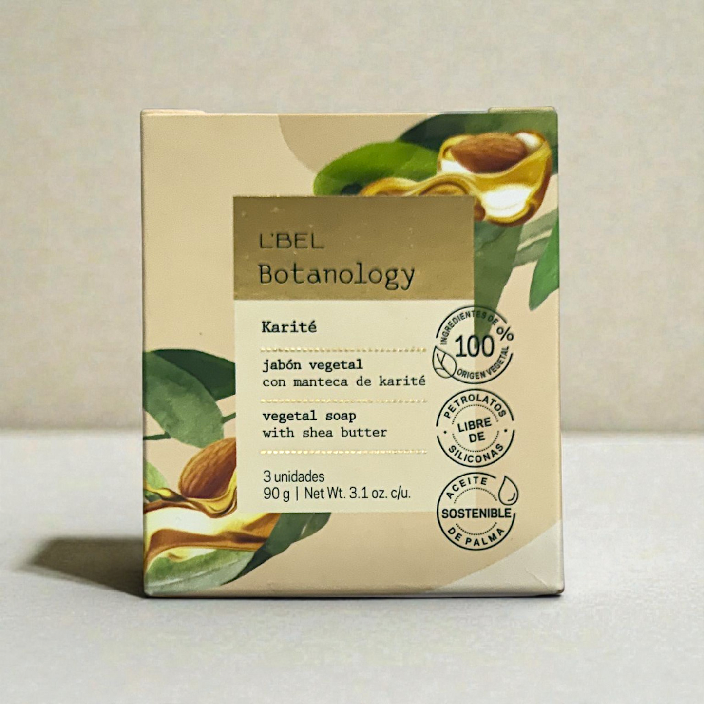 Botanology karité jabón vegetal 3 unid. L'BEL 90gr.