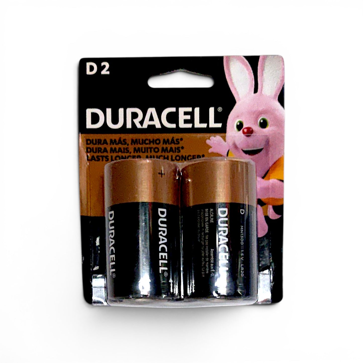 Pilas alcalinas D DURACELL 2 unidades.