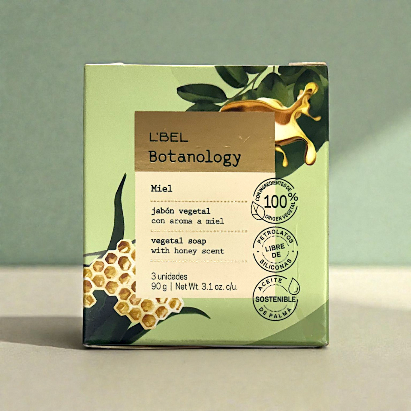 Botanology miel jabón vegetal 3 unid. L'BEL 90gr.