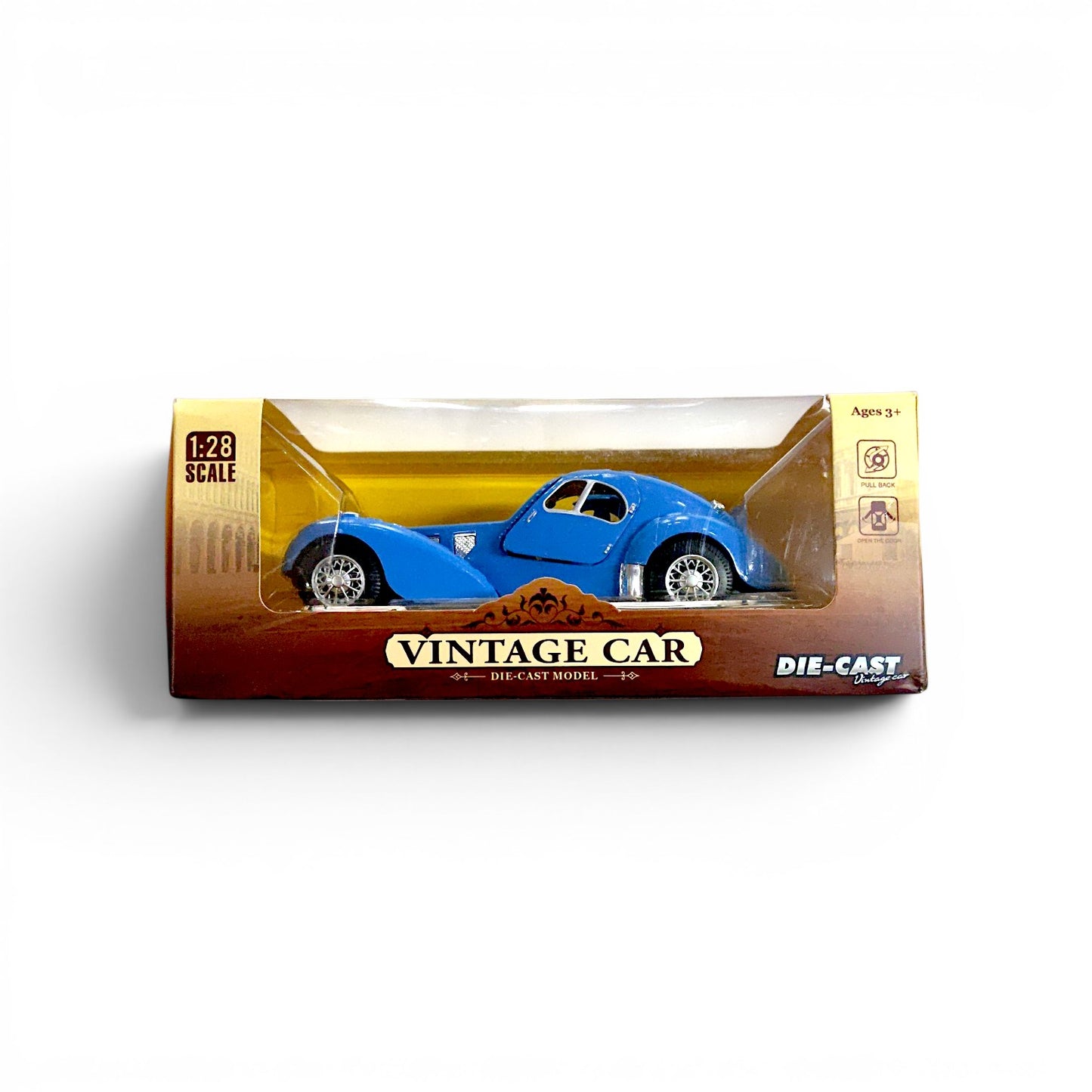 Carro vintage car azul DIE CAST.