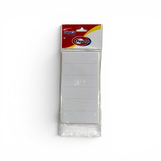 Etiquetas autoadhesivas rectangulares blancas PEGAFAN 1 unidad.