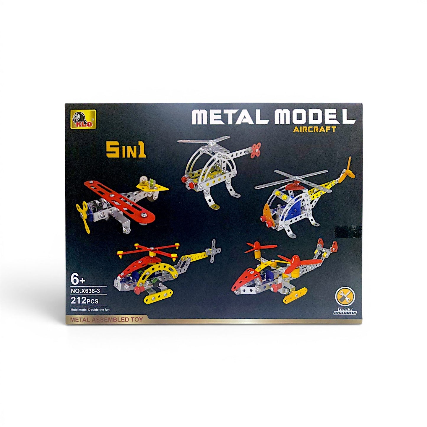 Set de construcción mecano aircraft 5 en 1 METAL MODEL 212 piezas.