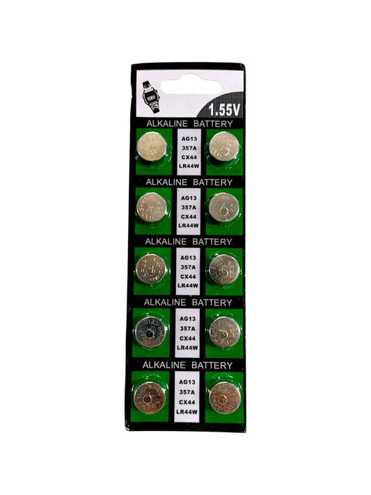 Pilas compatibles AG13 - 357A - CX44 - LR44 12 unidades.
