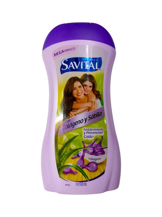 Shampoo con colágeno y sábila SAVITAL 510 ML.