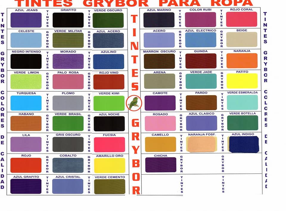 Tinte para ropa + alumbre GRYBOR