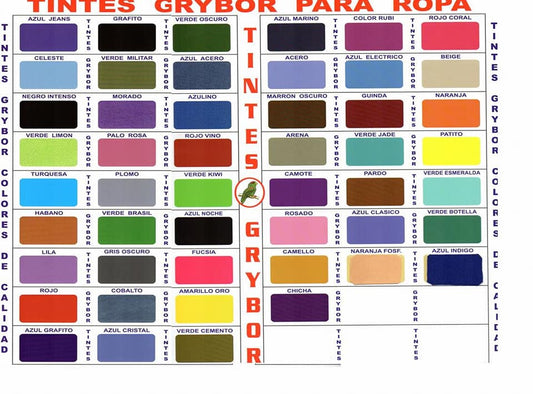 Tinte para ropa + alumbre GRYBOR